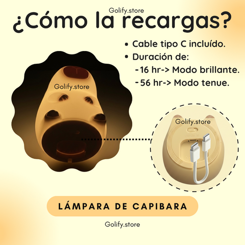 Lámpara de Capibara Táctil
